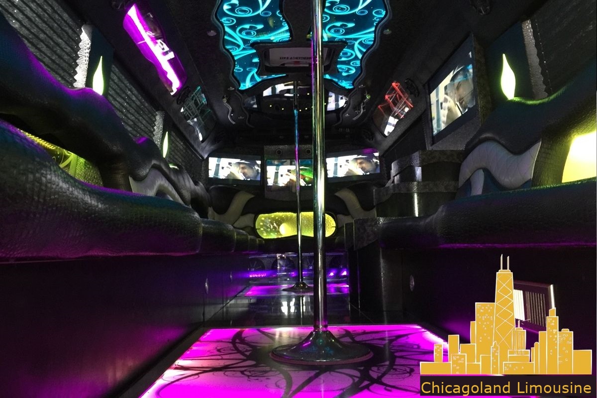 Limo Bus With Dance Pole 